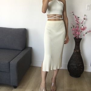 ZARA knit skirt light yellow (NWOT)